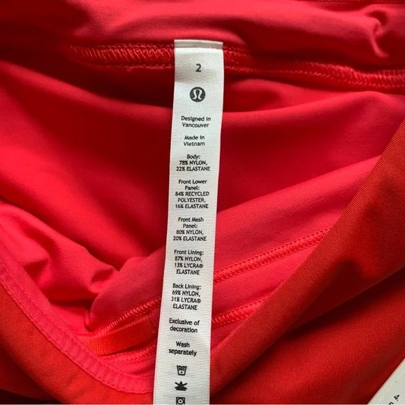 Lululemon Asymmetrical Layered High Rise Tennis Skirt Pink Red NWT Size 2 - Picture 4 of 8